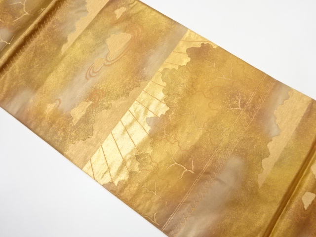 引箔　枯山水模様織り出し　袋帯